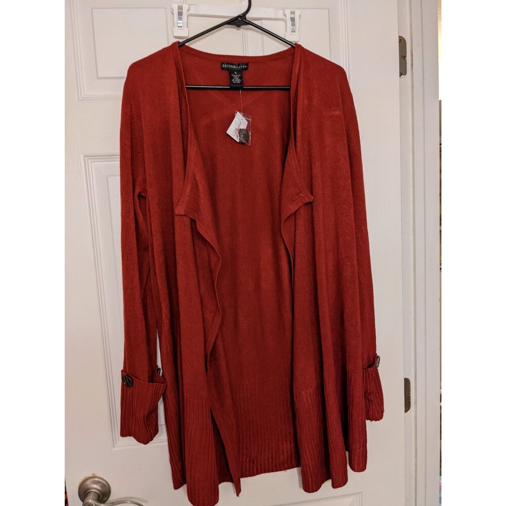 Red sweater cardigan cover up new with tags